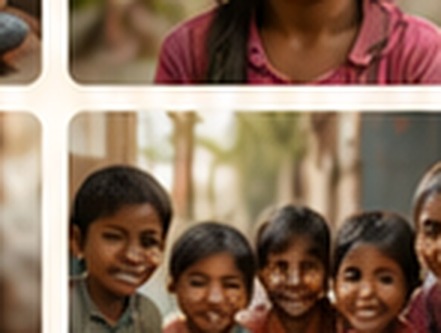 A group of children smiling together
